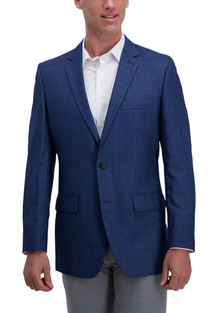 Glen Paid Sport Coat, Medium Blue