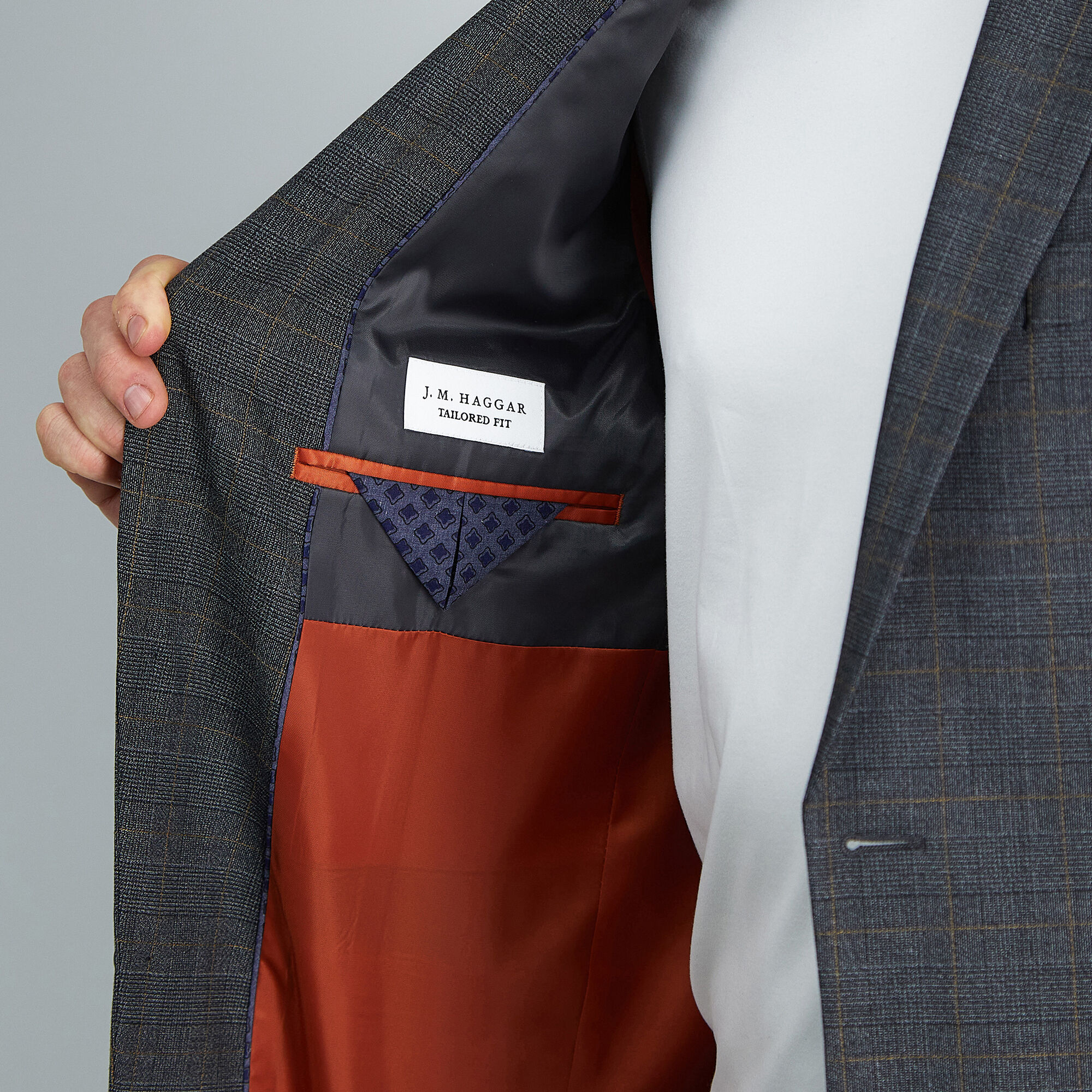 J.M. Haggar Textured Glen Plaid Sport Coat