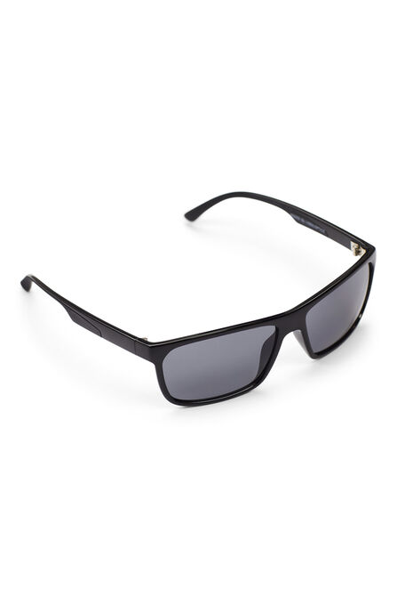 Modern Classic Wrap Sunglasses, Black view# 4