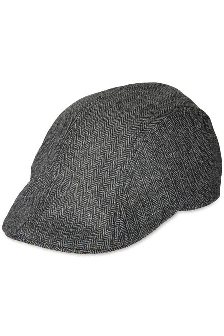 Brushed Herringbone Center Seam Flat Cap, Graphite view# 1