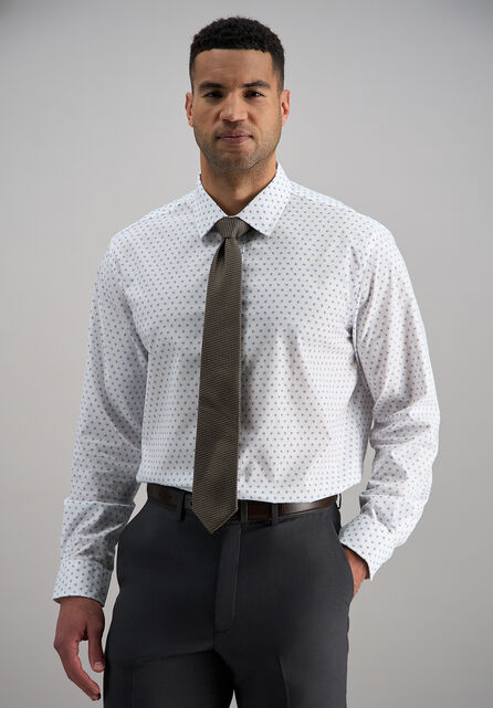Premium Comfort Dress Shirt -  White &amp; Blue, White