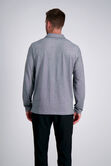 Long Sleeve 2-Color Pique Polo, Med Grey view# 2