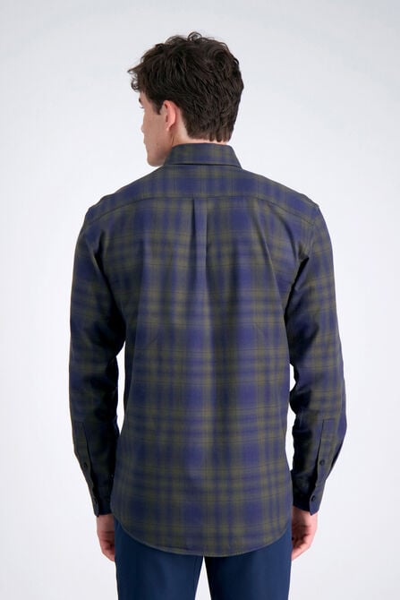 Long Sleeve Brushed Cotton Plaid Shirt, Taupe view# 2