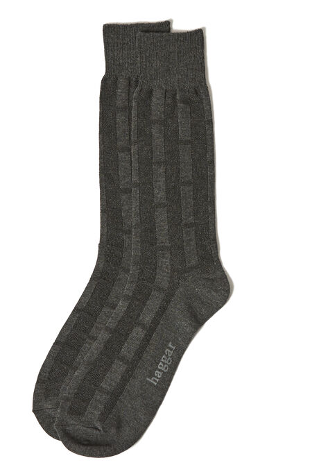 Dress Socks - Textured Solid Weave,  Charcoal view# 1