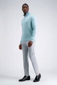 Long Sleeve Zip Sweater, Turquoise / Aqua view# 4