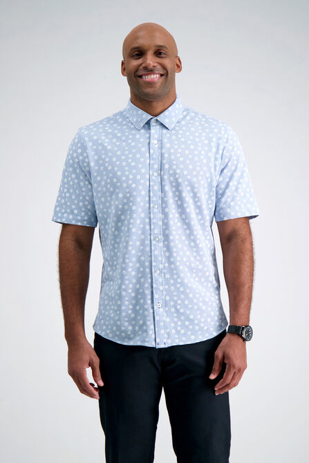 Pique Button Down Shirt - Floral Stamp,  view# 5