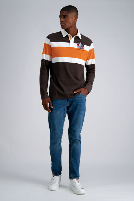Pro Football Hall of Fame X Haggar - Vintage Wash Rugby Polo,  Brown #369 view# 6