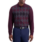 Allover Argyle Long Sleeve Knit Polo, Dark Red view# 1