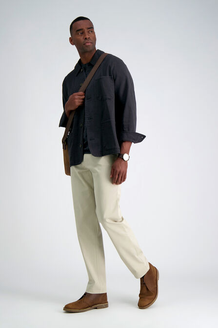 Iron Free Premium Solid 5-Pocket Pant, Sand view# 5