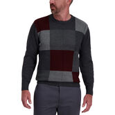 Color Block Crewneck Sweater, Dark Grey view# 1