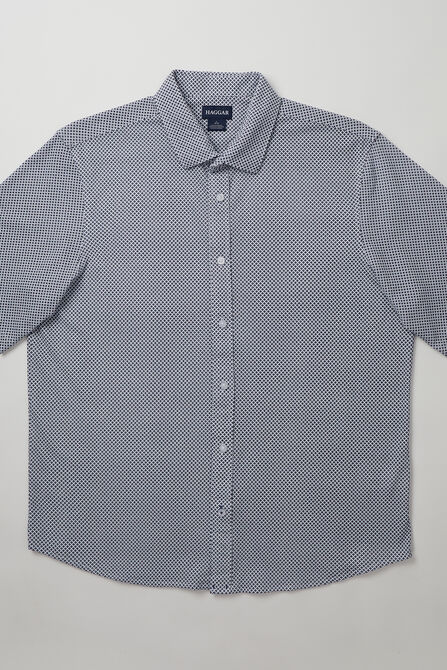 Diamond Pique Button Down Shirt, Black view# 5