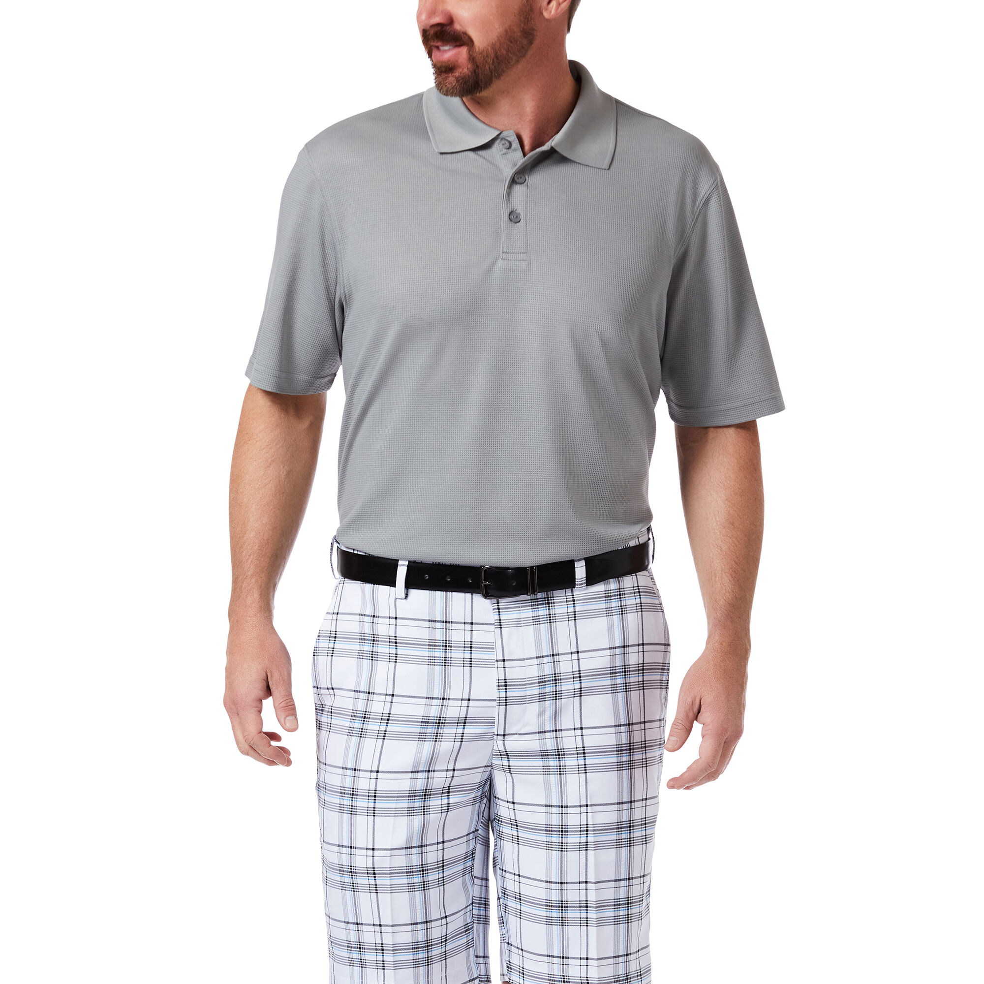 Haggar Cool 18 Golf Polo Neutral Grey (027197 Clothing Shirts & Tops) photo