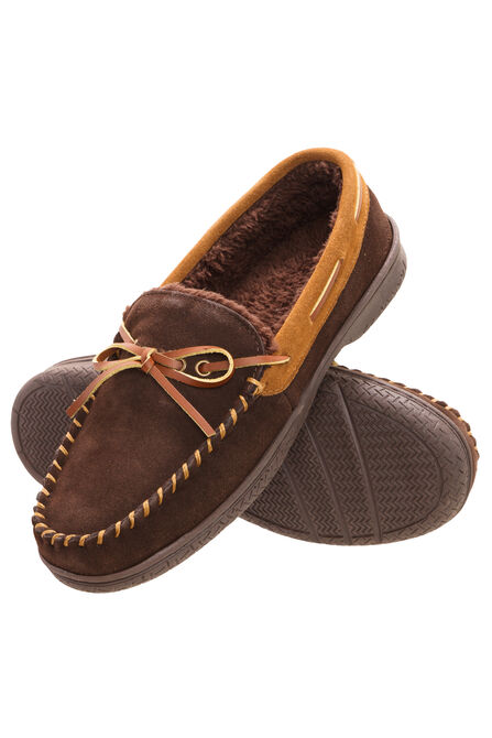 Genuine Suede Moccasin, Brown view# 1