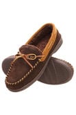 Genuine Suede Moccasin, Brown view# 1