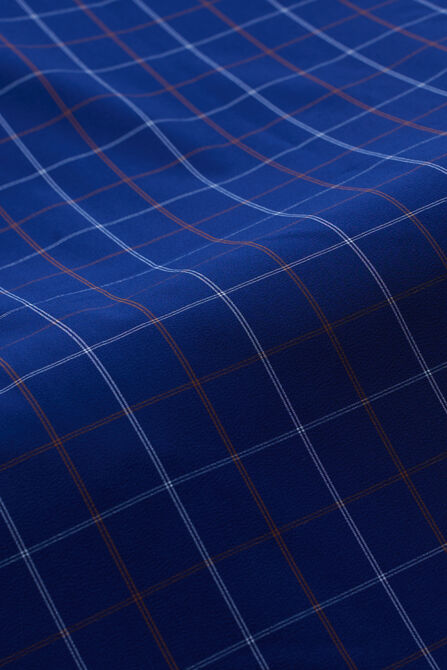 Smart Wash&trade; Dress Shirt - Navy Check, Navy view# 5