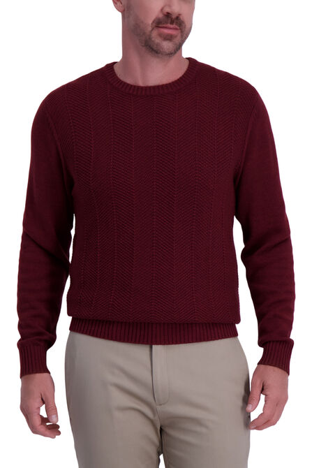 Solid Texture Crewneck Sweater, Navy view# 2