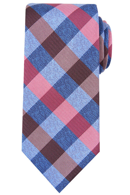 Horan Plaid Tie, Burgundy view# 1