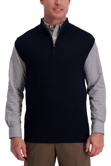 Contrast Quarter Zip Vest,  view# 1