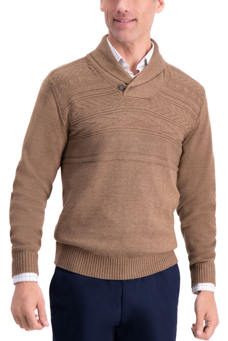 Texture Shawl Collar Sweater, Rust / Copper view# 1