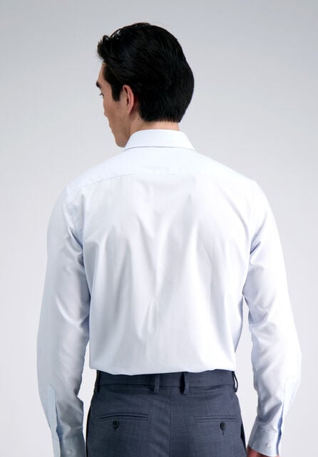 Premium Comfort Dress Shirt -  White &amp; Blue Stripe, Oatmeal