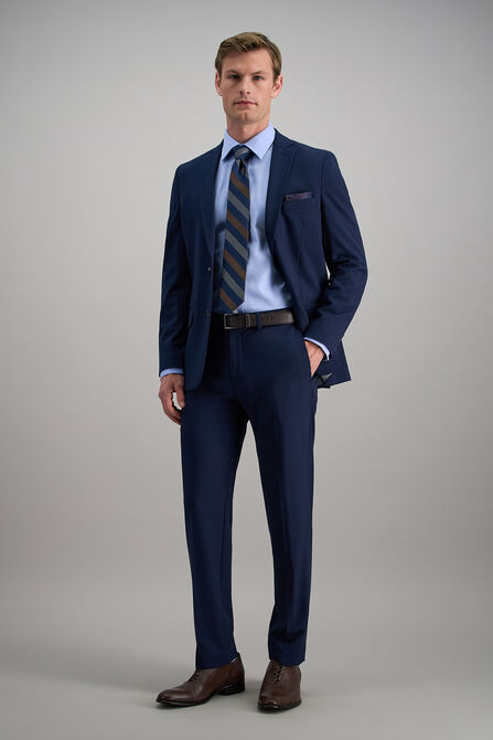 Premium Comfort Dress Shirt - Blue Herringbone , Blue view# 3
