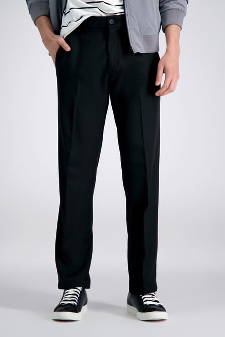 Haggar Men's Cool 18 Pro Slim Fit Flat Front Casual Pant, Dark Grey  Heather, 29W x 30L at  Men's Clothing store