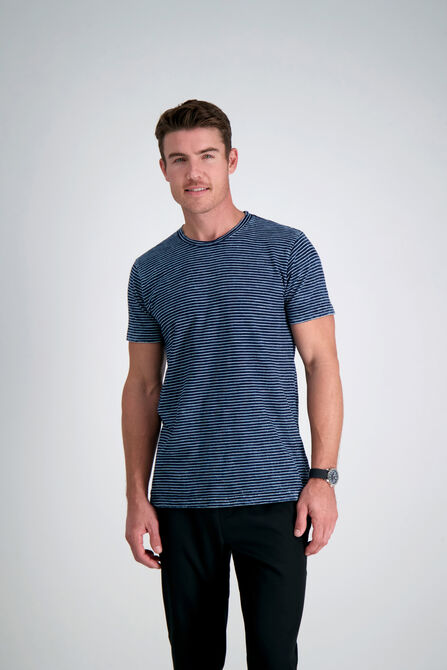 Mustang&reg; True Indigo Striped Crew Shirt, Indigo view# 1