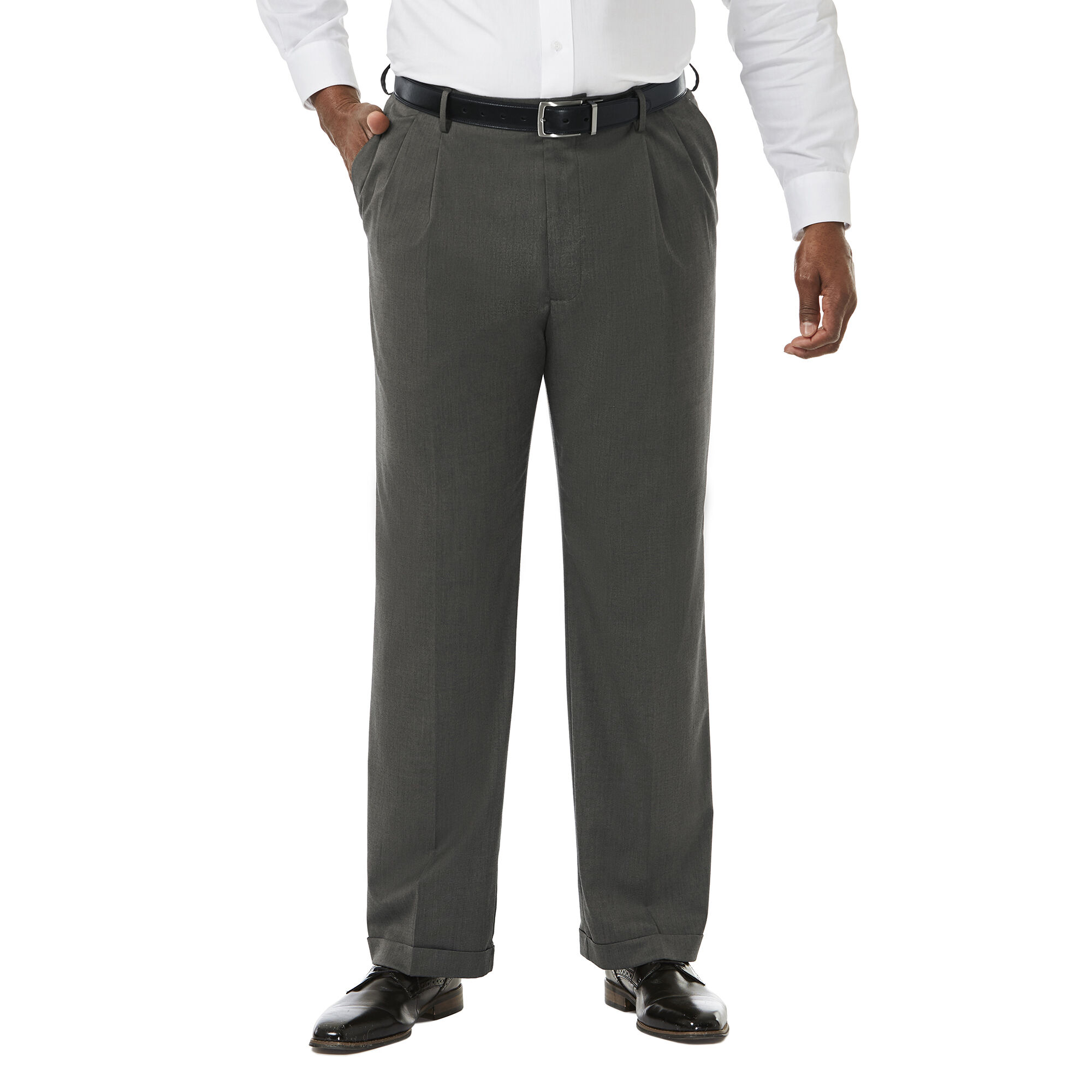 Haggar Big & Tall Premium Stretch Dress Pant Black / Charcoal (HD90924 Clothing Pants) photo