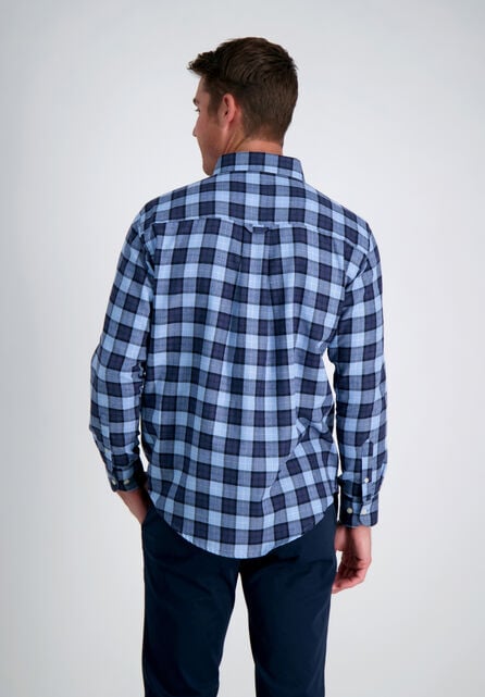 Windowpane Heather Plaid Shirt, DK DENIM