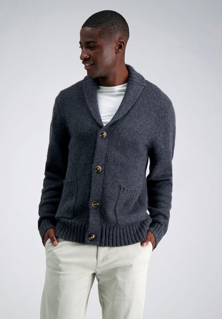 Long Sleeve Cardigan Sweater, Charcoal Htr