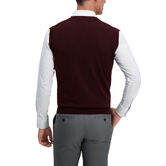 V-Neck Basic Sweater Vest, Dark Red view# 2