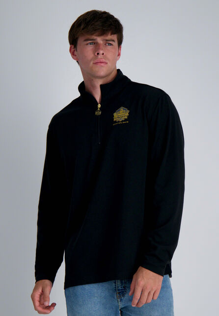 Pro Football Hall of Fame X Haggar &ndash; Long Sleeve Ribbed Quarter Zip, Black
