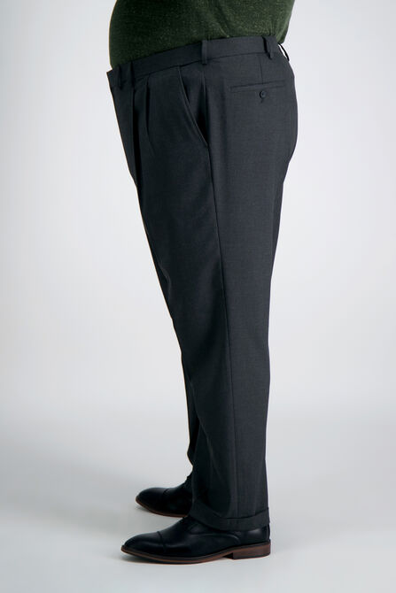 Big &amp; Tall J.M. Haggar Dress Pant - Sharkskin, Dark Heather Grey view# 3