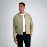 Stretch Gabardine Solid Full-Zip Bomber Jacket, Tan view# 1