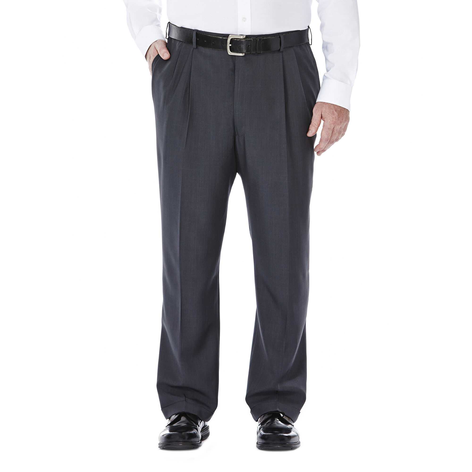 Haggar Big & Tall E-Clo Stria Dress Pant Med Grey (HD90219 Clothing Pants) photo