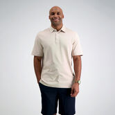 2-Color Pique Polo, Light Beige view# 1