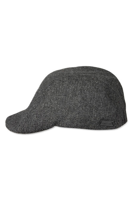 Brushed Herringbone Center Seam Flat Cap, Graphite view# 4