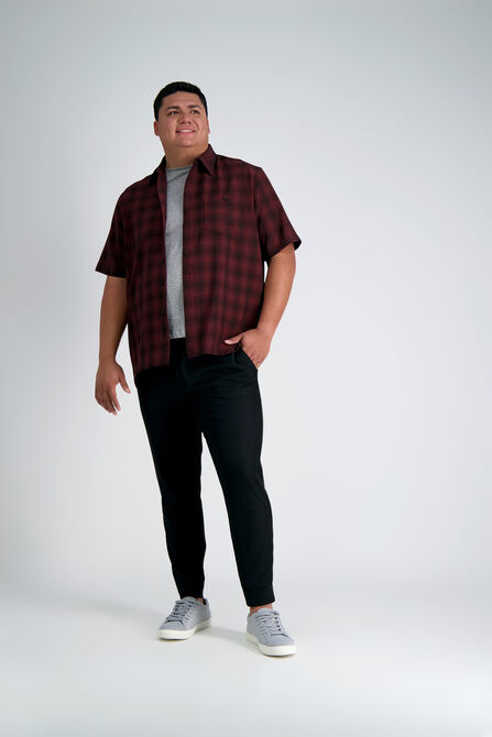 Big &amp; Tall Microfiber Plaid Shirt, Windsor WIne view# 3