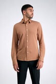 Long Sleeve Pique Shirt - Multi Dot, Mocha view# 1