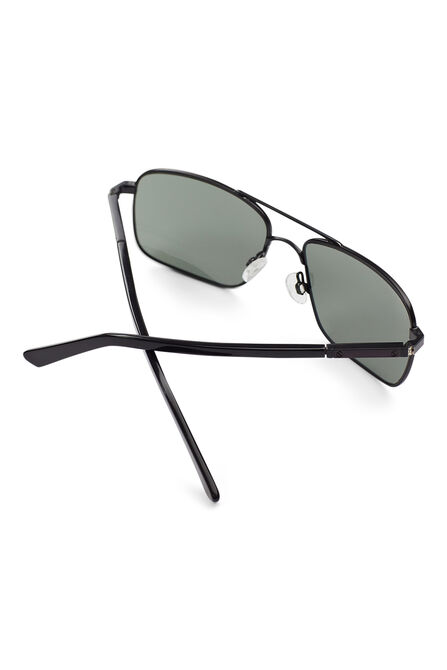 Square Double Bridge Sunglasses, Black view# 2