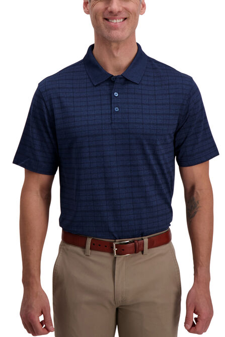 Grid Marl Golf Polo, Loondon Blue view# 1