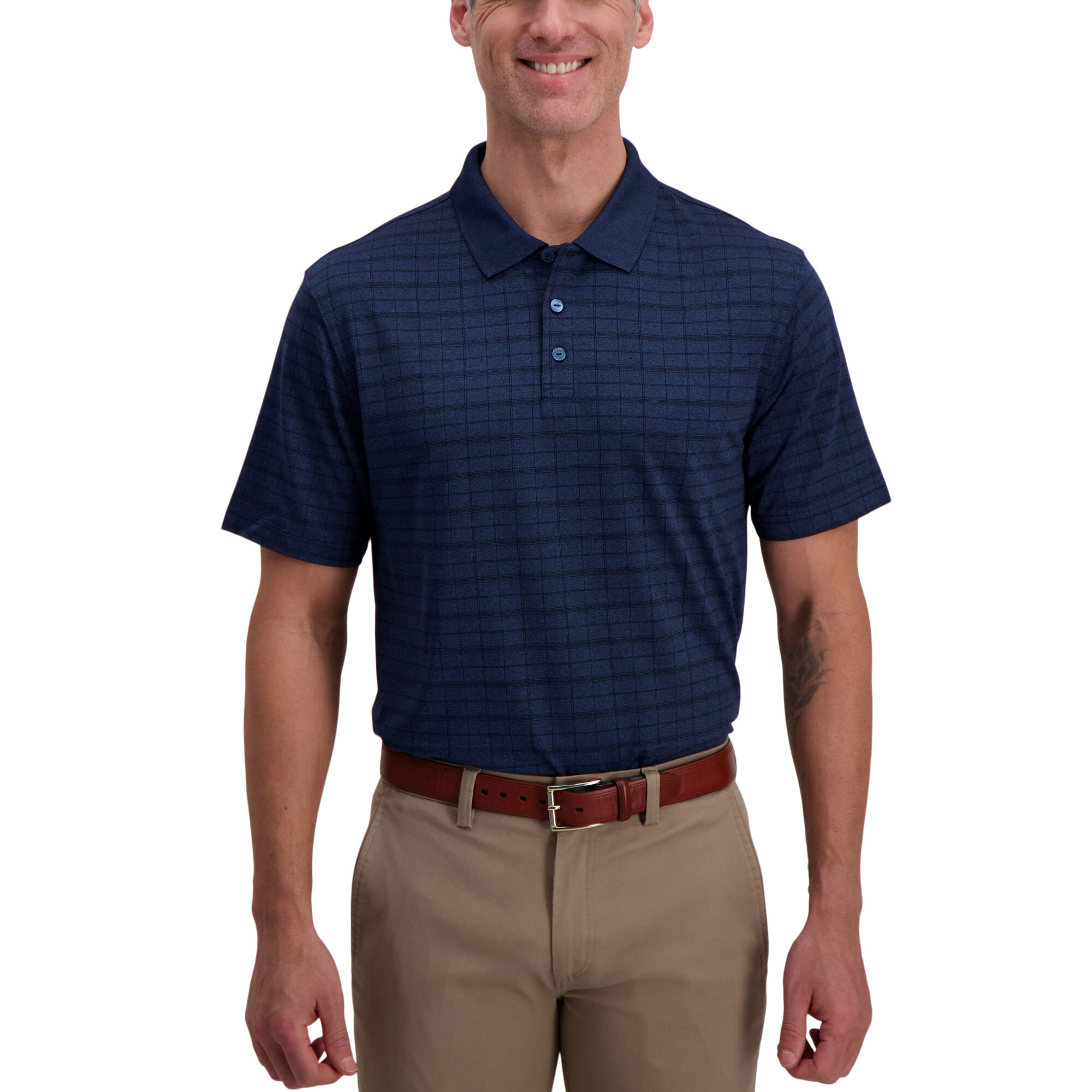 Haggar Grid Marl Golf Polo Loondon Blue (027049 Clothing Shirts & Tops) photo