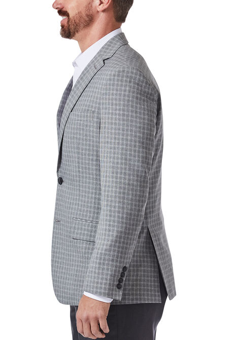 Small Grid Sport Coat, Heather Grey view# 2