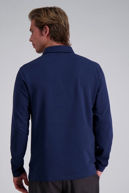 French Terry Polo Shirt, Navy view# 2
