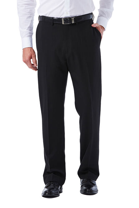 Big &amp; Tall E-CLO&trade; Tonal Plaid Dress Pant, Black view# 1