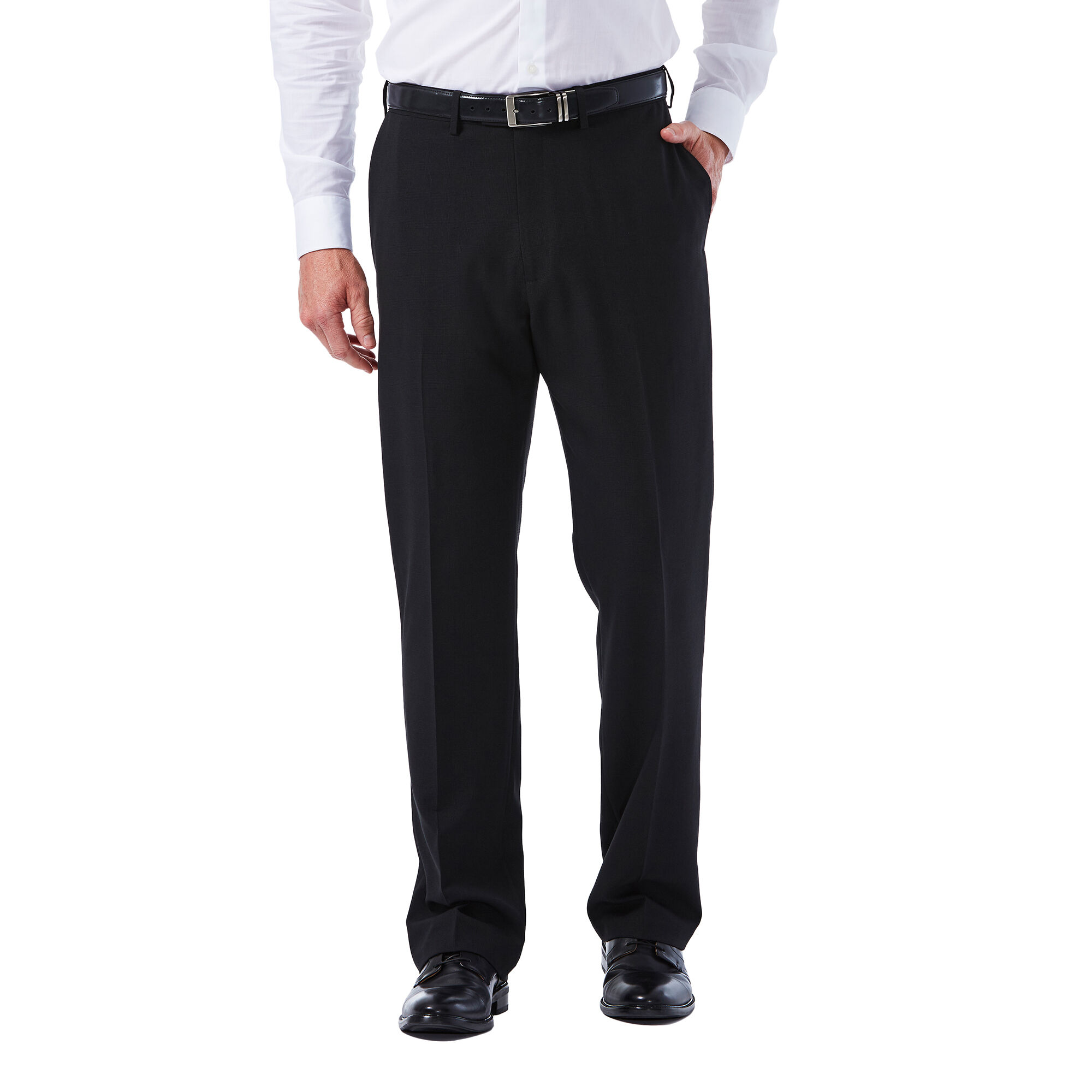 Haggar Big & Tall E-Clo Tonal Plaid Dress Pant Black (HD90916 Clothing Pants) photo