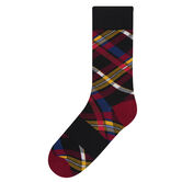 Black Plano Plaid Socks, Black view# 1