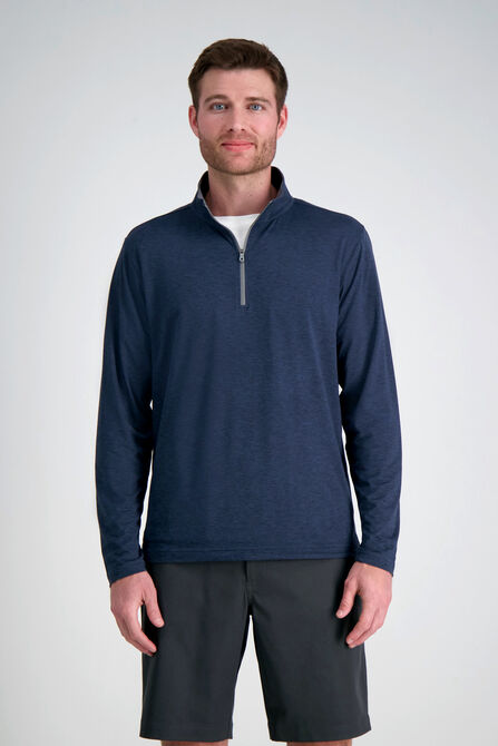 The Active Series&trade; Quarter Zip Heather Jersey, Heather Navy view# 1