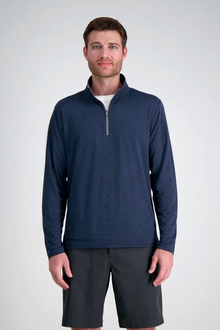The Active Series&trade; Quarter Zip Heather Jersey, Charcoal Heather view# 4