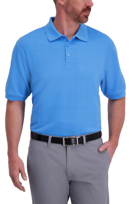 Large Box Print Polo, Ice Chambray view# 1